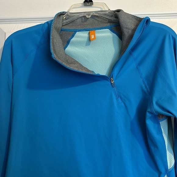 Lucy women’s blue long sleeve quarter zip activewear shirt size medium - Picture 2 of 7